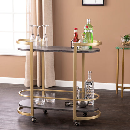 Otsento Rolling Bar Cart - bar cart in living room 