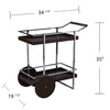 Dorben Rolling Bar Cart - bar cart with measurements 