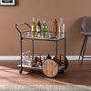 Pemton Reclaimed Wood Bar Cart - bar cart in living room 