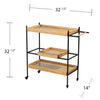 Claverdon Rolling Bar Cart - bar cart with measurements 