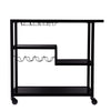 Holly & Martin Zephs Bar Cart – Black w/ Smoked Mirror - bar cart front or back view 