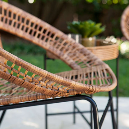 Detailed close up of Indoor Outdoor Bistro Set - 3pc Patio & Balcony Style in patio