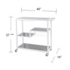 Holly & Martin Zephs Bar Cart - White - bar cart with measurements 