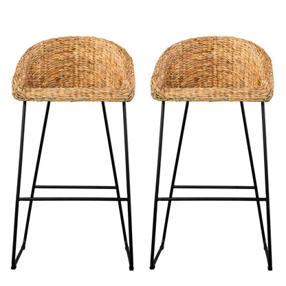 Landrine Water Hyacinth Bar Stools – 2pc Set