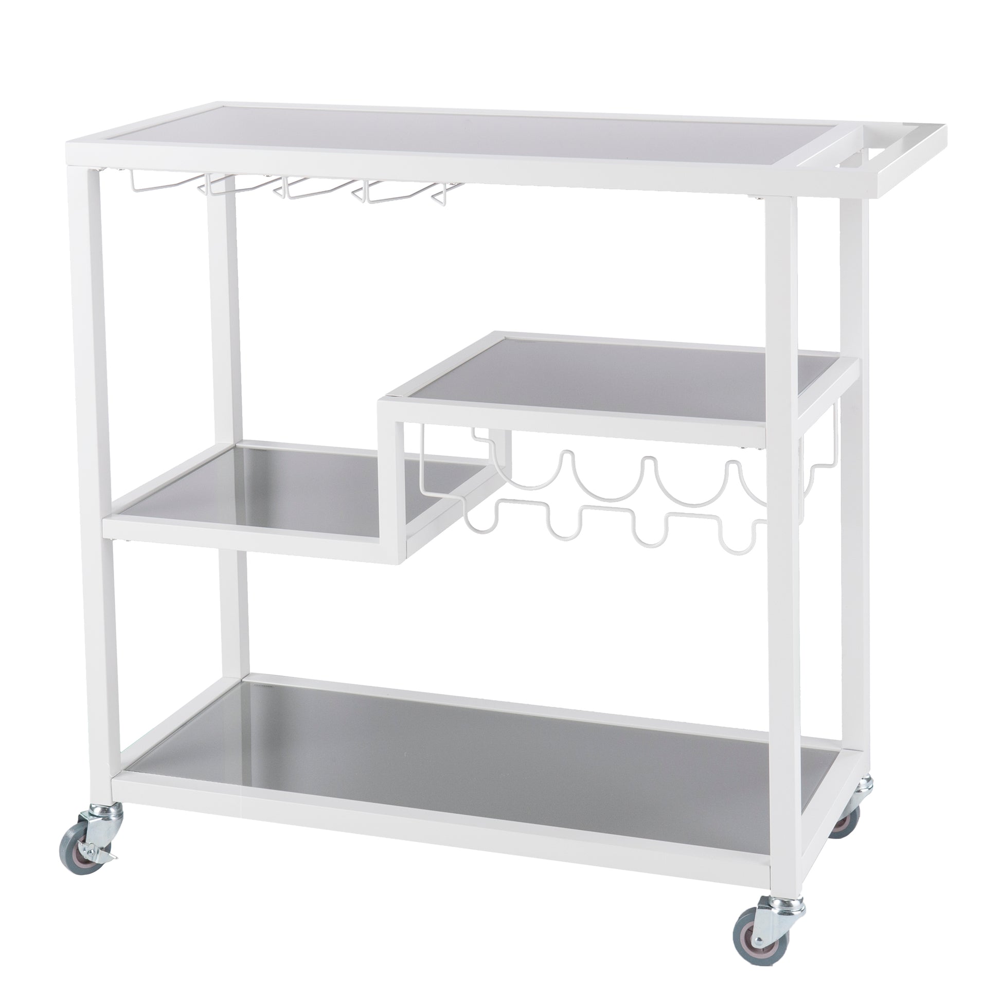 Holly & Martin Zephs Bar Cart - White - bar cart at an angle 