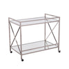 Maxton Silver Bar Cart - bar cart at an angle 