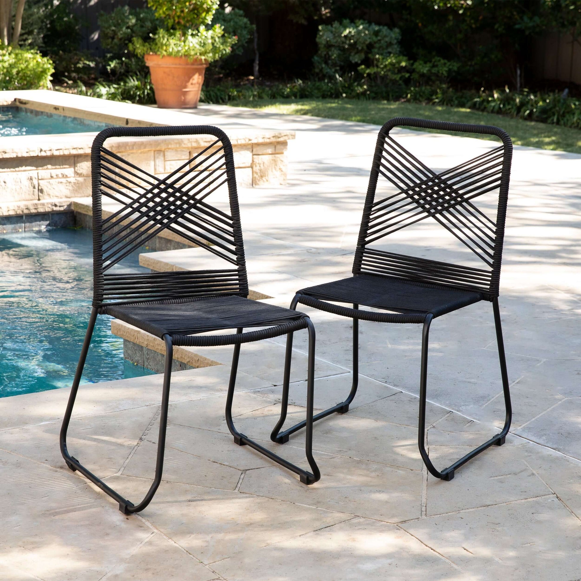 Lifestyle image of Outdoor Rope Chairs | Holly & Martin Padko 2pc Set