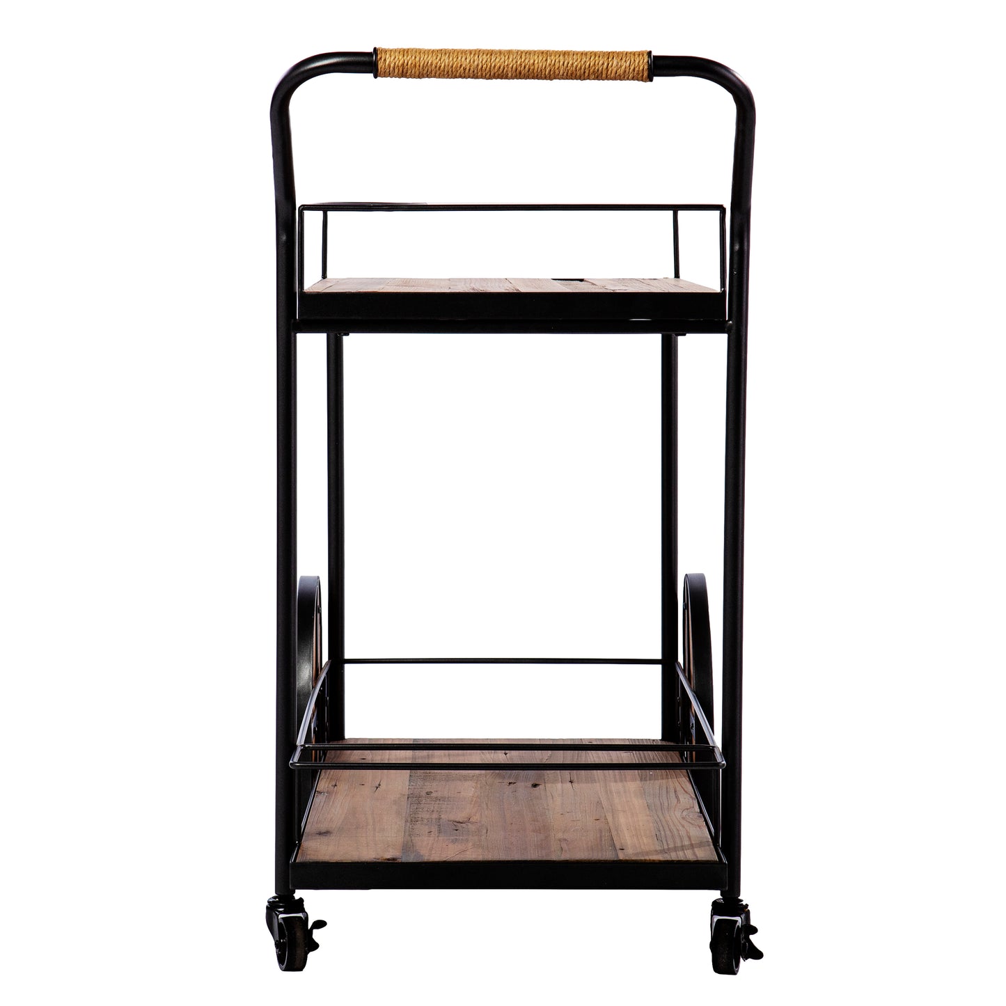 Pemton Reclaimed Wood Bar Cart - bar cart side view 