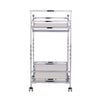 Ivers Metal Mirrored Bar Cart - Chrome - bar cart side view 