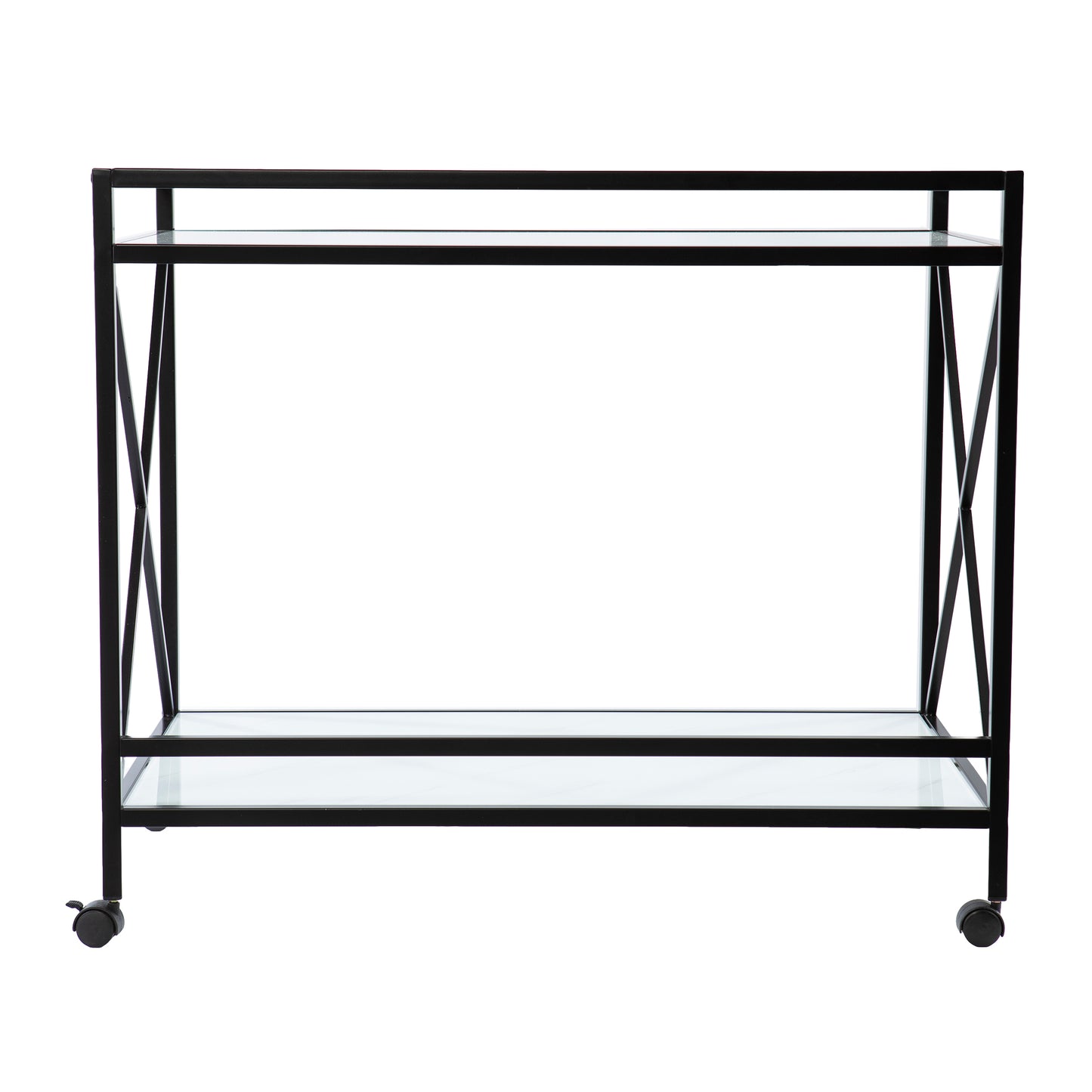 Maxton Bar Cart – Black and White - bar cart front or back view 