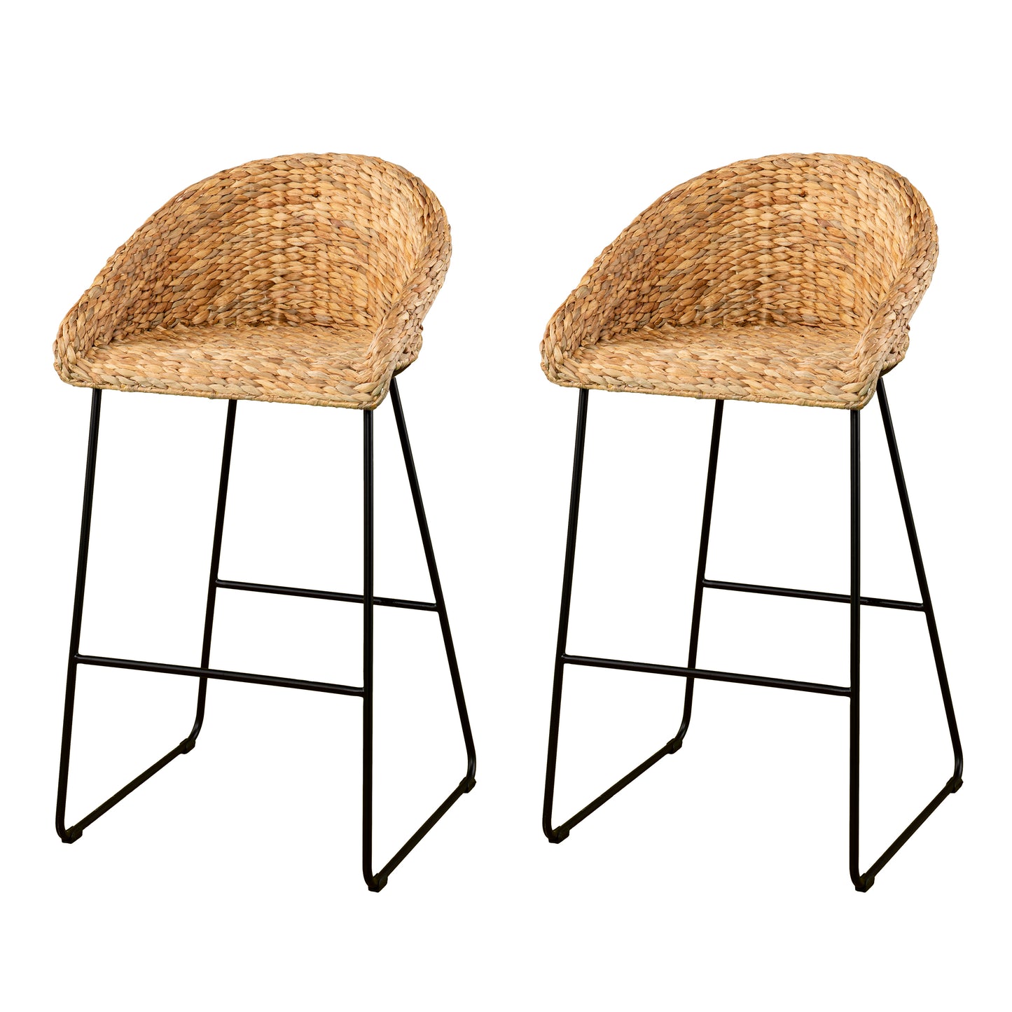 Landrine Water Hyacinth Bar Stools – 2pc Set