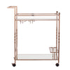 Ivers Metal Mirrored Bar Cart - Champagne - bar cart front or back view 