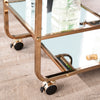 Maylynn Art Deco Mirrored Bar Cart - bar cart detailed closeup of bottom shelves