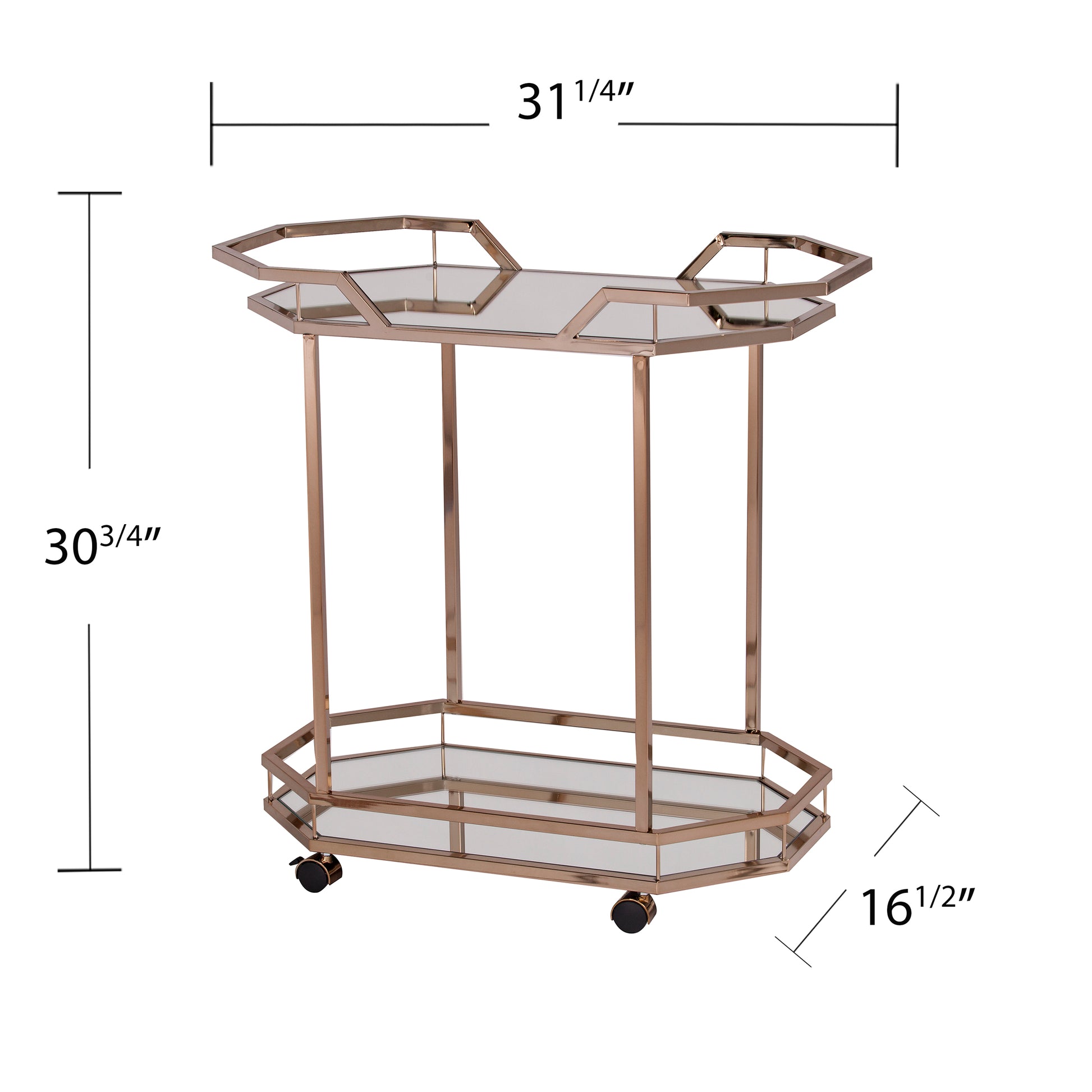 Ari Art Deco Bar Cart - bar cart with measurements 