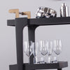 Holly & Martin Zhori Midcentury Modern Bar Cart - Black - bar cart detailed closeup with items on top 