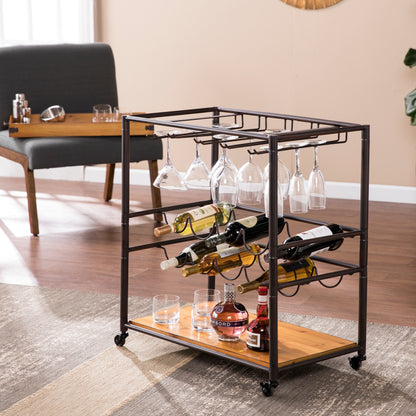 Mayson Bar Cart - bar cart in living room 