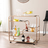 Maylynn Art Deco Mirrored Bar Cart - bar cart in living room 