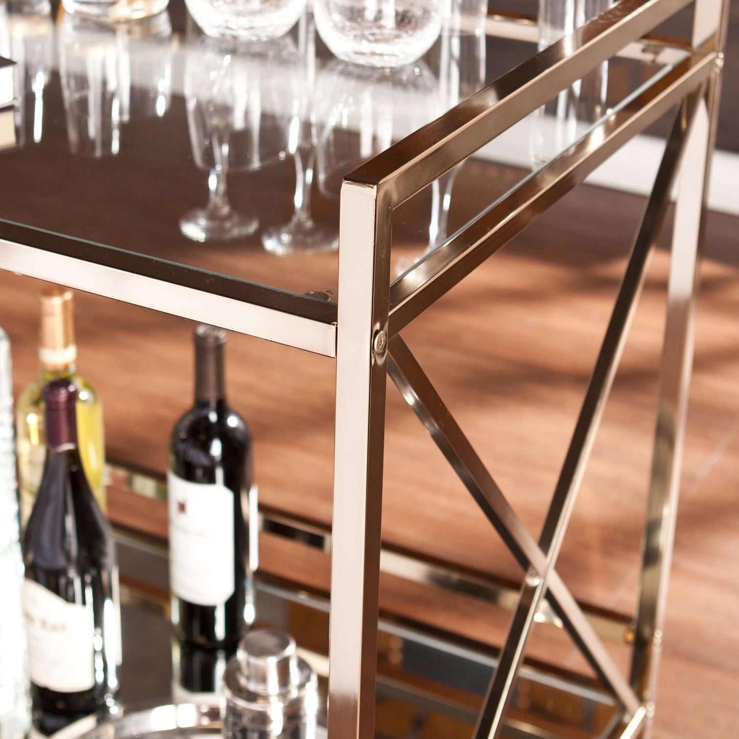 Maxton Bar Cart - bar cart detailed closeup 