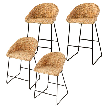 Landrine Water Hyacinth Bar Stools – 2pc Set