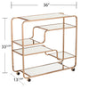 Maylynn Art Deco Mirrored Bar Cart - bar cart with measurements 