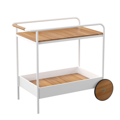 Randburg Outdoor Bar Cart w/ Storage - bar cart at an angle 